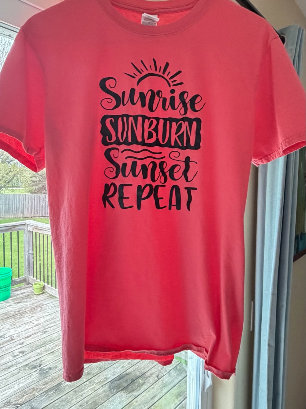 Gildan Coral Short-Sleeve Graphic Tee with Black Script